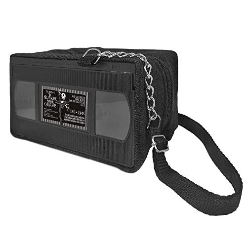 Hergestellt mit VHS-Video-Tape - Umhängetasche mit verstellbarem Griff und Kette im Retro-Vintage-Stil, Jack/schwarze Jeans