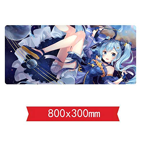 IGIRC Mauspad,Hatsune Miku 800x300mm Extra Large Mouse Pad,Gaming Mousepad, Anti-Slip Natural Rubber Gaming Mouse Mat with 3mm Locking Edge, G