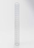 GABIONA - Gabionensäule HxD: 200 x 22 cm - Maschenweite 5 x 10 cm - Runder, verzinkter Gabionenkorb für den Garten