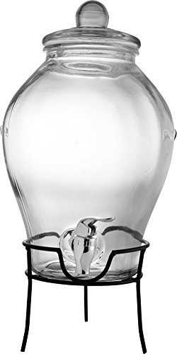 Getränkespender 'XXL' aus Glas, Zapfhahn aus Kunststoff, inklusive Gestell aus Metall, Inhalt ca. 6 ltr.
