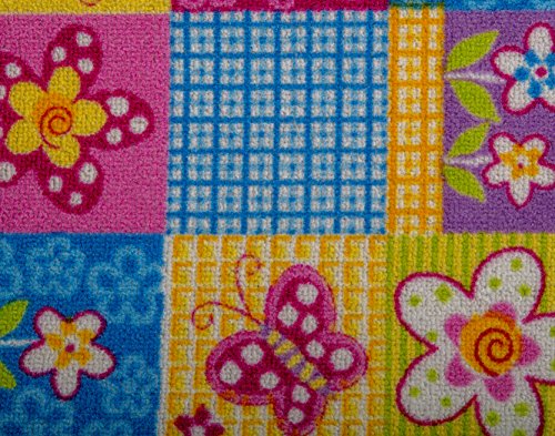 Kinderteppichboden Schmetterling Spielteppich Kinderzimmer Mädchen 500 x 400 cm pink. Weitere Farben und Größen verfügbar