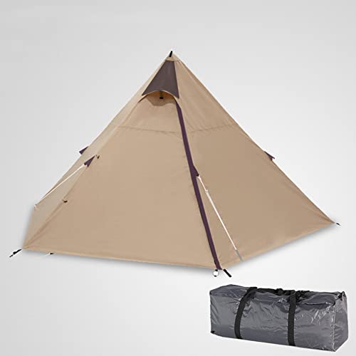 Doppelschichtiges Pyramidenzelt, indisches Tipi-Zelt für 5–8 Personen, Camping, Rucksackreisen, Wandern, Bergsteigen, beheizter Unterschlupf. Little Happy ziyu