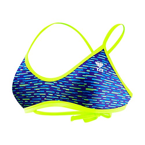 TYR Damen Vitality Crosscut TIEBACK TOP Swim Suit, bleu, M