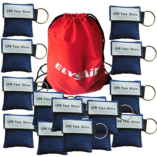 100 x Erste-Hilfe-Gesichtsschutz für AED CPR Training Erste-Hilfe-Set CPR blau