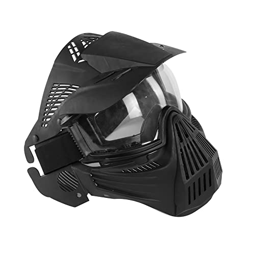 Airsoft-Maske, Maske für das ganze Gesicht, Mesh-Maske, Schutzmaske, Militärschutzmaske, ideal für Paintball / Halloween-Kostüm, von HaoYK, Schwarz