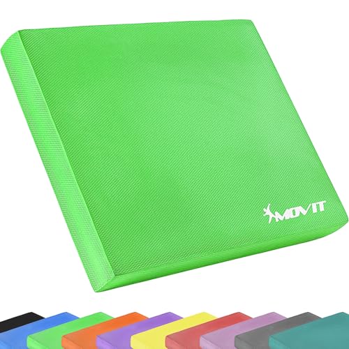 MOVIT® XXL Balance Pad Dynamic Base, 50x40x6cm mit Elastikband, Farbwahl: 10 Farben, Training für Gleichgewicht und Koordination, Gleichgewichtstrainer Balancekissen - grün