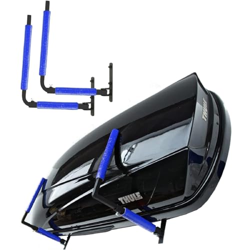 QLS Dachbox Verstellbarer Wandhalter 33-57 cm BOX1 blau zur Aufbewahrung von Dachkoffer Gartengeräte Skibox Sportgeräte Surfbrett iSUP