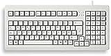 CHERRY G80-1800, Deutsches Layout, QWERTZ Tastatur, kabelgebundene Tastatur, kompakt, platzsparend, ergonomisch, mechanische Tastatur, CHERRY MX SWITCHES, hellgrau