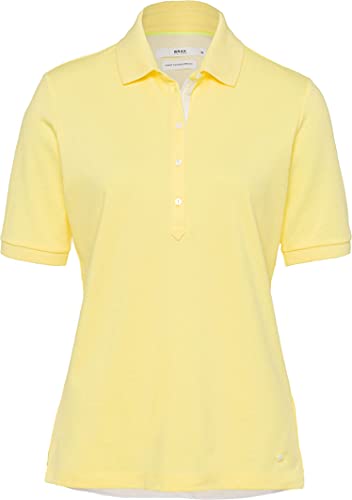 BRAX Damen Style Cleo Finest Pique Stretch Poloshirt, Yellow, (Herstellergröße: 40)