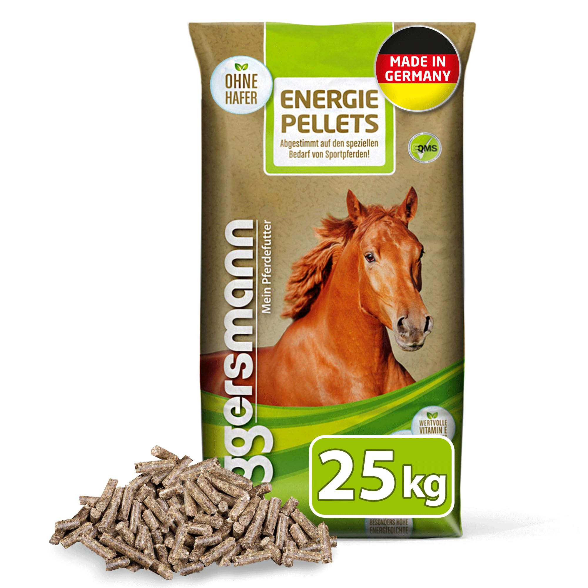 Eggersmann Mein Pferdefutter Energie Pellets 25 kg - Ergänzungsfuttermittel für Sportpferde - Pferdefutter Pellets mit Vitamin E & Aminosäuren unterstützt die Muskulatur & Ausdauer