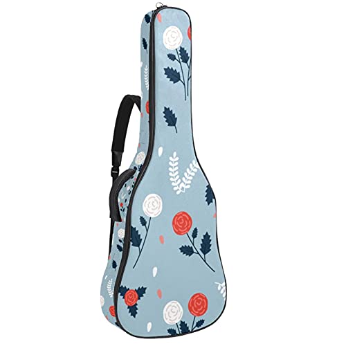 Gitarrentasche mit verstellbarem Schultergurt, Gitarrentasche für Bassgitarre unter 42 Zoll (106 cm), klassische Folk-Gitarre, Blau