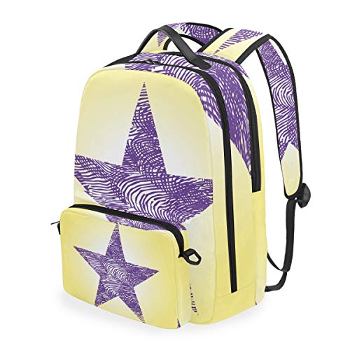 MONTOJ Grunge Star Campus Rucksack mit abnehmbarer Kreuztasche, Violett