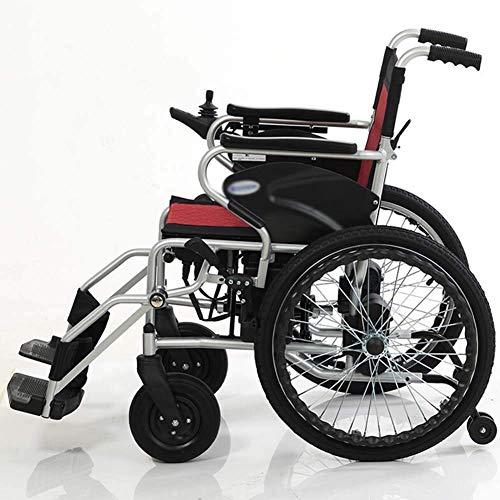 GAXQFEI Elektro-Rollstuhl, faltbar und Licht Rollstuhl intelligente automatische Elektro-Rollstuhl Sitzbreite 41 cm, Gewicht 100 kg Lagerung
