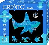 KOSMOS 3522 CREATTO Hai, 3D-Leuchtfiguren entwerfen, 3D-Puzzle-Set für Hai, Tintenfisch, Möwe, Fisch, kreative Zimmer-Deko, 140 Steckteile, 100-tlg LED-Lichterkette