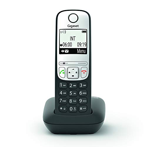 GIGASET A690 A schwarz schnurlos analog (DECT) Anrufbeantworter Display Freisprechen Telefonbuch für 100 Einträge