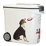Curver 241095 Futter-Container 12kg I 35L, weiß/grau/Love Pets Hunde, 49,3 x 27,8 x 42,5 cm