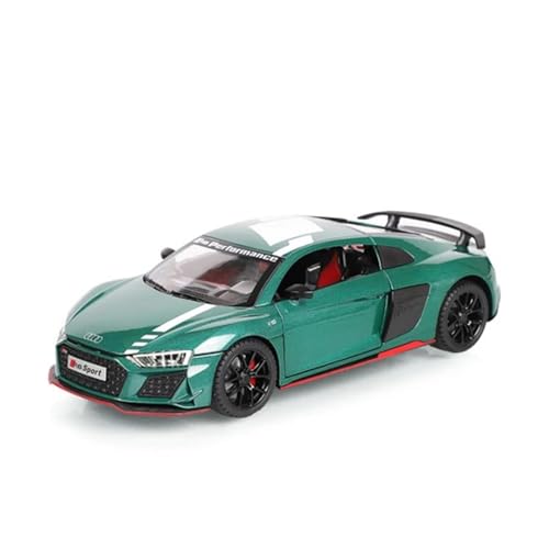 Maßstab Druckguss-Auto 1:24 für Audi R8 V10 Sportwagen Simulation Druckguss Metall Modellauto Sound Licht Rückziehauto Modell Sammlerstück Modellfahrzeug (Farbe: B)