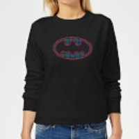Justice League Batman Retro Grid Logo Women's Sweatshirt - Black - L - Schwarz