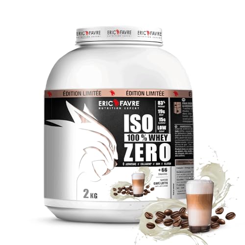 ISO WHEY ZERO 100% Pure Protéine - Pure Whey Protéine Isolate, Schmackhaft Für den Aufbau von Muskelmasse - Schnell assimilierbar - 2 kg - Französisches Labor Eric Favre (Kaffee Latte)