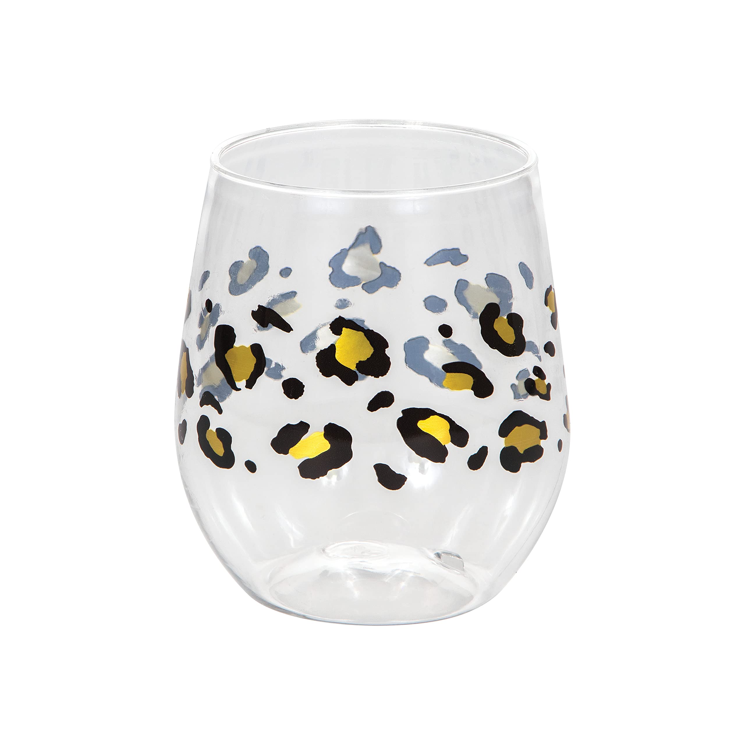 Creative Converting Weinglas ohne Stiel, Leopardenmuster, Kunststoff, 6 Karat
