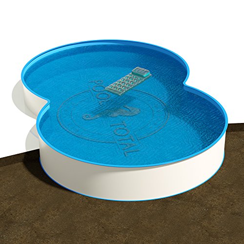 Achtform Pool 3,20 x 5,25 x 1,20 m, Folie 0,8 mm blau + Funktions-Handlauf