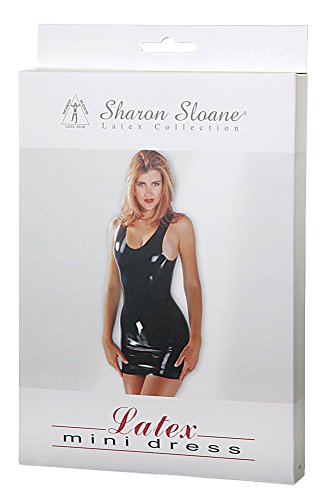 Sharon Sloane Latex Mini-Kleid superkurz schwarz, M