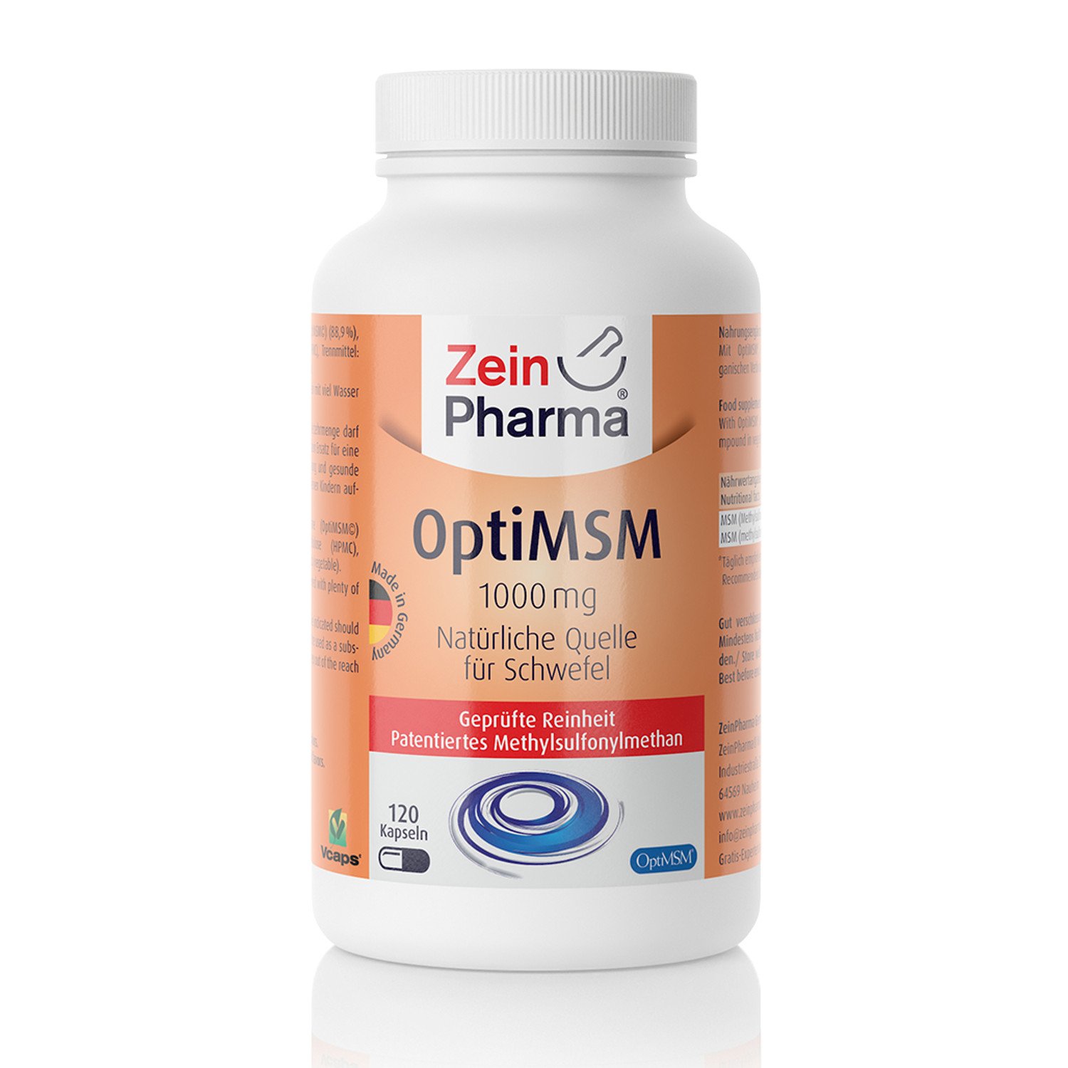ZeinPharma OptiMSM 120 Kapseln 1000 mg - 135g
