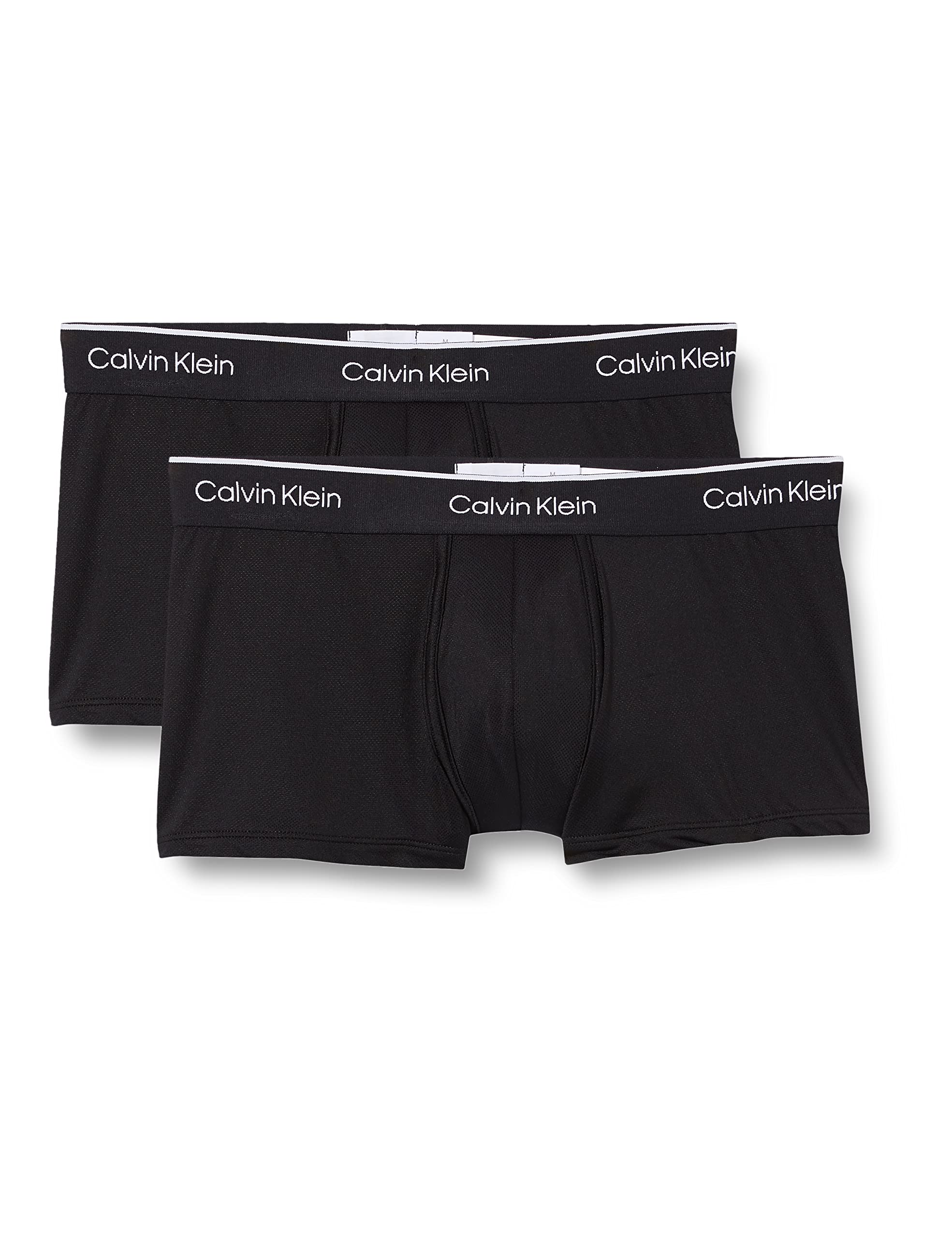 Calvin Klein Herren 2er Pack Boxershorts Low Rise Trunks mit Stretch, Schwarz (Black/Black), S