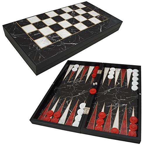 Deluxe Holz Backgammon Set Monte Carlo im XL Format 40x38 cm