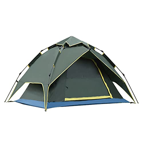 RUG Tragbares Outdoor-Camping-Zelt doppelte Schicht vollautomatische Schnellöffnung regenfest und sonnenfest Strand Campingausrüstung 2021/7/31(Color:Green)