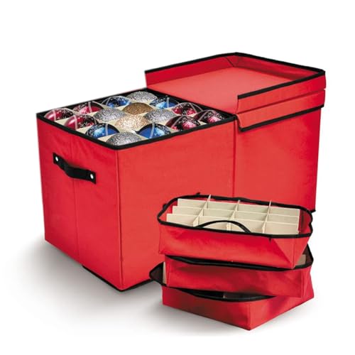 Frsoinor Weihnachts-Organizer-Box für 128 Weihnachtsornamente, Dekoration, Weihnachts-Organizer