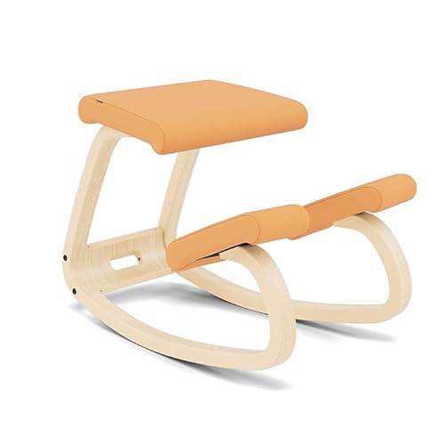 Variable, der ursprüngliche Kneeling Stuhl, Design von Peter Opsvik - Natur/Orange