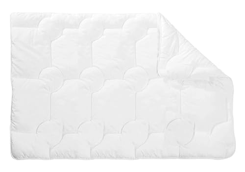 Zollner Kinder Bettdecke, 100x135 cm, Mikrofaser, waschbar, ÖkoTex, weiß