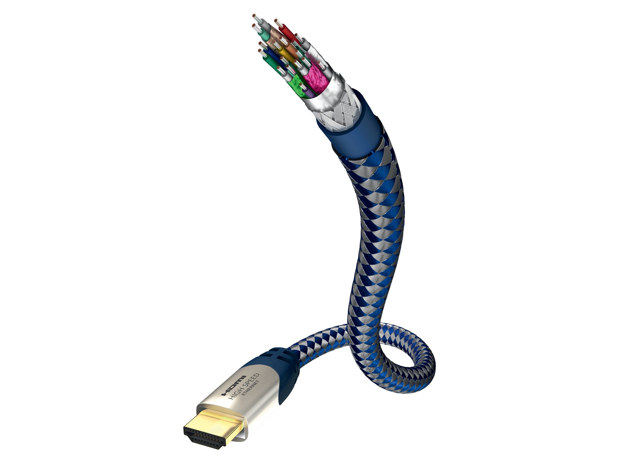 inakustik – 0042310 – Premium Standard HDMI Kabel mit Ethernet | Für die Übertragung von Ultra HD Signalen | 10m in Blau | 2160p - 4K 25/30Hz - Audio Return Channel - HD-Audio
