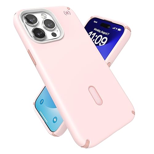 Speck iPhone 15 Pro Max Hülle – ClickLock rutschfeste Interlock, gebaut für MagSafe, Fallschutz – Soft Touch 6,7 Zoll Handyhülle – Presidio2 Pro Nimbus Pink/Dahlia Pink/Erdbeermilch