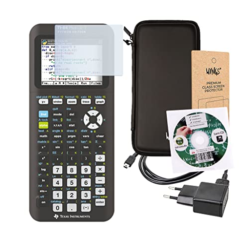 Streberpaket: TI-84 Plus CE-T + Schutztasche + Lern-CD (auf Deutsch) + Ladekabel + Erweiterte Garantie + Displayschutzfolie