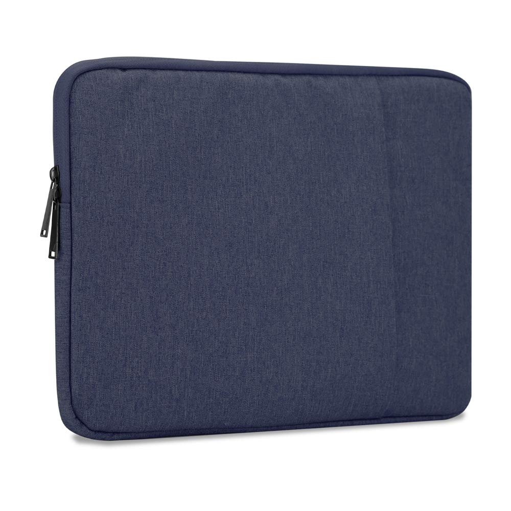 Cadorabo Laptop/Tablet Tasche 15,6'" Zoll in DUNKEL BLAU – Notebook Computer Tasche aus Stoff mit Samt-Innenfutter und Fach mit Anti-Kratz Reißverschluss – Schutzhülle Sleeve Case