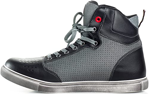 Shima SX-2 GREY Herren Vintage Retro Italienisch Sneaker Urban City Motorradstiefel (41-46, Grau), 43