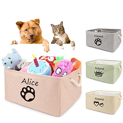 Korb Spielzeug Hund Pfote Personalisierte Pet Toy Storage Box Für Kleidung Benutzerdefinierte Katze Produkt Mit Namen Hund,Faltbare Hundefutteraufbewahrung (L 40x30x20cm)