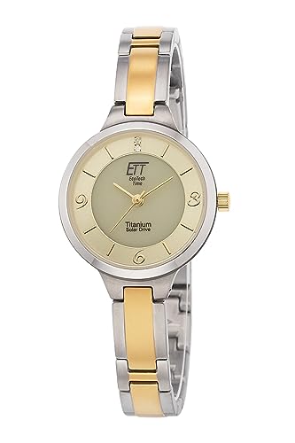 ETT Eco Tech Time Solar Damen Uhr Analog mit Titan Armband ELT-12148-61M