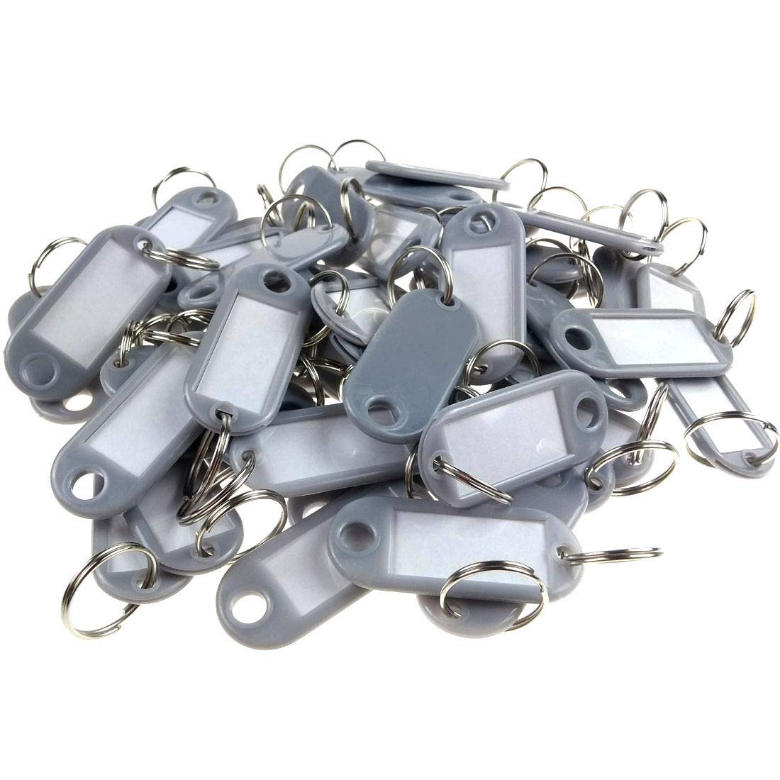 Wisplast 200 Stück Schlüsselschilder Schlüsselanhänger zum Beschriften in Grau