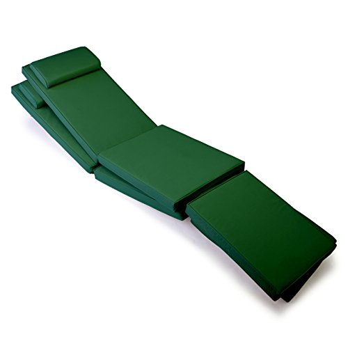 Nexos GL06053_SL2 DIVERO 2er Set Sitzauflage Stuhlkissen Sitzpolster für Gartenmöbel Steamer Deckchair Holzliege Liegestuhl – bequem hochwertig robust – grün, dunkelgrün