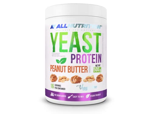 ALLNUTRITION Yeast Protein Innovative Form des Eiweiß Pflanzeneiweiß Hefeprotein 21 Gramm Eiweiß pro Portion Veganerfreundlich Dickflüssige Konsistenz Geschmack Peanut Butter 500 g 16 Portionen
