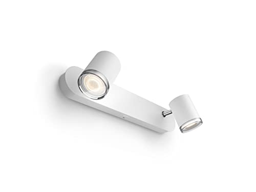 Philips Hue White Amb. Adore LED 2-er Spotleuchte Adore inkl. Dimmschalter, Bad-Beleuchtung, weiß, dimmbar, alle Weißschattierungen, steuerbar via App, kompatibel mit Amazon Alexa (Echo, Echo Dot)