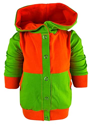Kleiner Fratz Langarm Kapuzen Hoodie Multicolor Jacke (Farbe Lime-orange) (Gr. 110-116)