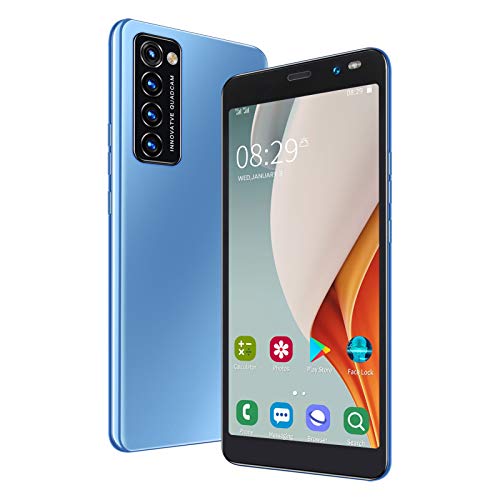 Goshyda Smartphone Android, LANDVO Rino4 Pro Dual-SIM-Gesicht Fingerabdruck Handys entsperren Kleine 1 + 8G 128 GB Erweiterung 5.45in Handy(Blue)