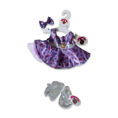 Purple Dress & Head Bow Teddy Bear Clothes fit Build a Bear factory Teddies
