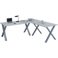 Eckschreibtisch Schreibtisch Computer Winkeltisch Lona 50 X Silber grau