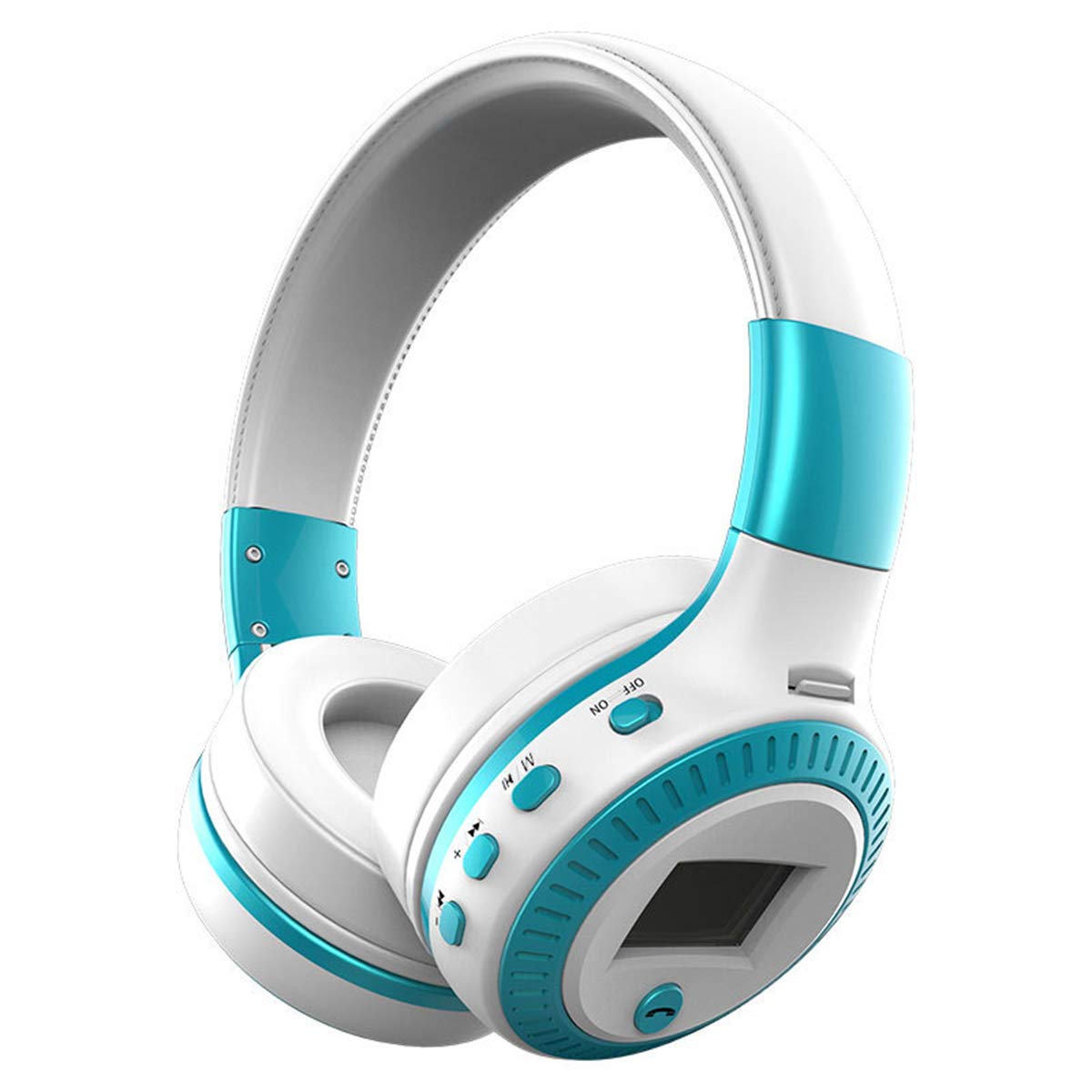 Bluetooth-Headset, kabellose Kopfhörer 5.0 mit Mikrofon, Geräuschunterdrückung, Over-Ear-Kopfhörer mit TF-Karte, FM-Radio und LED-Licht für Handys und alle Bluetooth-fähigen Geräte