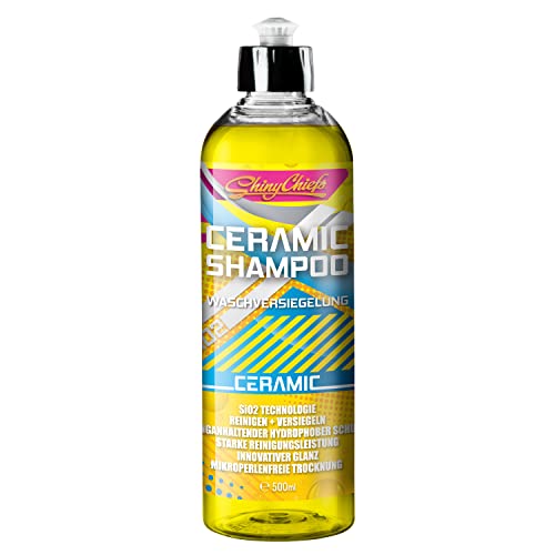 ShinyChiefs CERAMIC SHAMPOO WASCHVERSIEGELUNG - Auto Shampoo-Konzentrat - Intensive Reinigung mit Keramik Versiegelung und hydrophobem Schutz - Schonender Reinigungsschaum, Hochglanzeffekt, 500ml